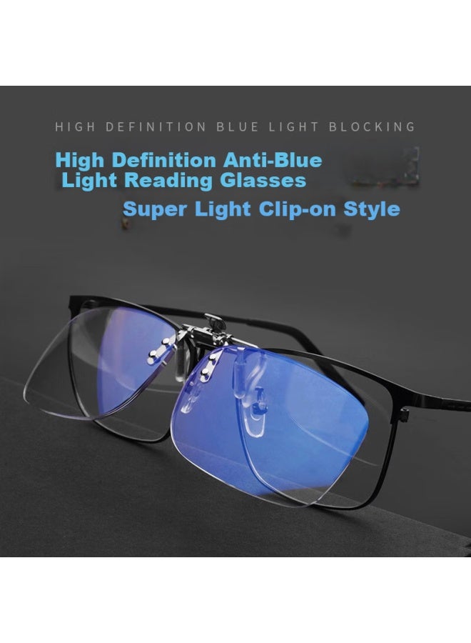 Fall in love Love At First Sight Blue Light Blocking Reading Gl With Flip-up Clip-on Lenses For Nearsightedness, Uni High Definition Portable Design, 100 Degrees - Image 1