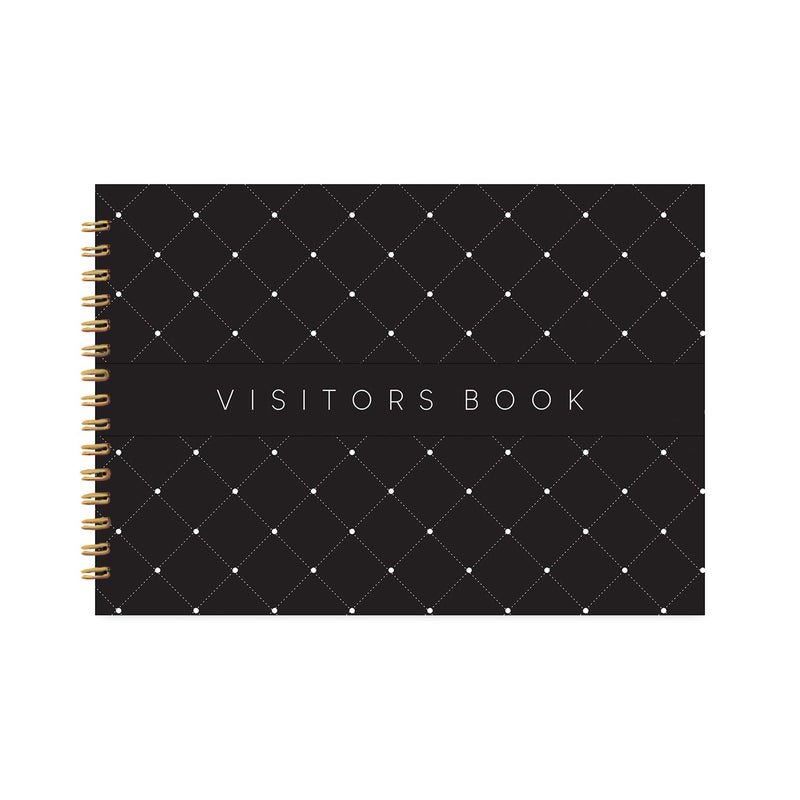 CHAARPAI Visitor Book – 8 x 12 Inches | Black Diamond Wire Bound Guest Register for Hotels, Offices, Exhibitions, Boutiques & Business Use | Medium Size Visitor Log Book for Reception & Front Desk - Image 1