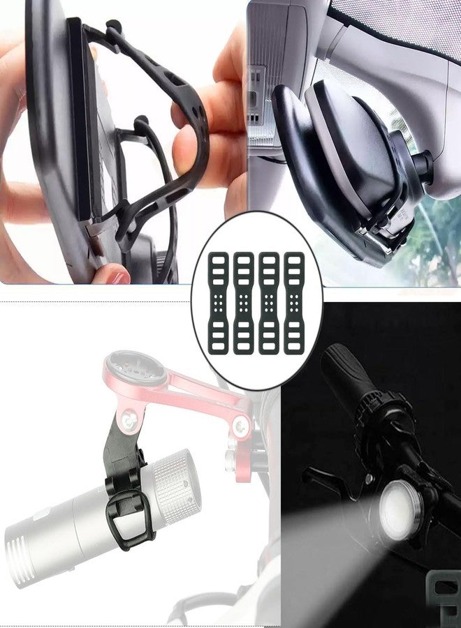 ZAAWUUT 4-Pack Bike Silicone Band,Bicycle Handle Bars Elastic Strap Bandage,Mount Band Holder for Fixing Tail Light,Recorder (4, 3.6 Inch) - Image 2