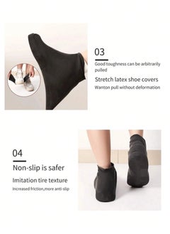 ShebSheb 2 Pairs Waterproof Shoe Covers, Non-Slip Water Resistant Overshoes Silicone Rain Shoe Cover Outdoor cycling Protectors apply to Men, Women  - Image 3