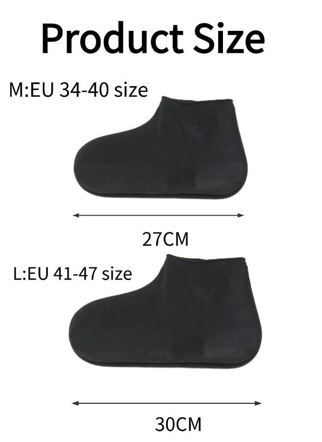 ShebSheb 2 Pairs Waterproof Shoe Covers, Non-Slip Water Resistant Overshoes Silicone Rain Shoe Cover Outdoor cycling Protectors apply to Men, Women  - Image 5