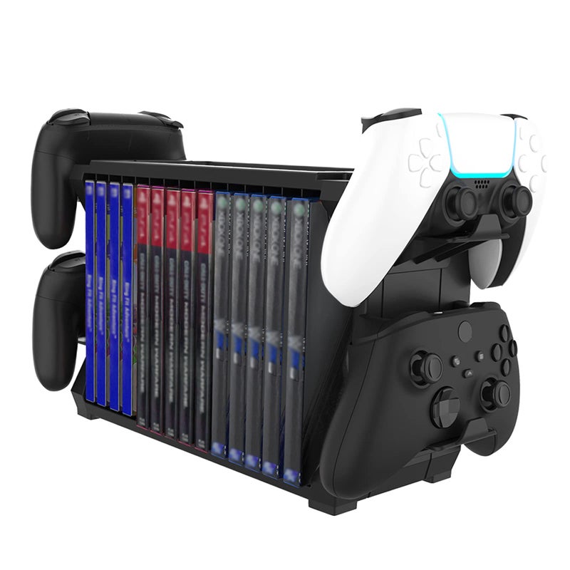 Bealuffe Game Holder for PS5 PS4, for Xbox Series X, for Xbox One, Game Storage Tower for Switch, Game Disk Organizer for PlayStation (up to 15 Discs) - Image 1