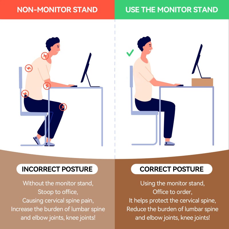 KIRIGEN Wooden Computer Stand - Monitor Arms, Laptop & TV Stand - Workspace Platform (59, Natural) - Image 4