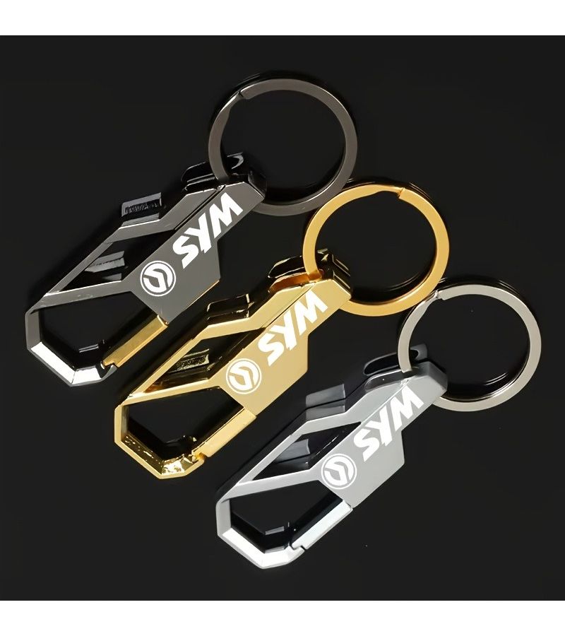 Zinc Alloy Silvery Motorcycle Keychain Creative Metal Silvery Black Key Ring Decoration Accessory For Car - Image 1