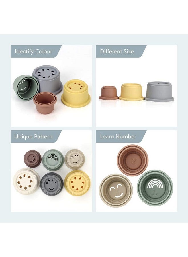 Mini Tudou 8 Pcs Stacking Cup Toys, Nesting Cups Toy, Baby Bathing Toy & Building Toy for Early Educational Develop Montessori Toy for 6 Month+ Boys & Girls - Image 3