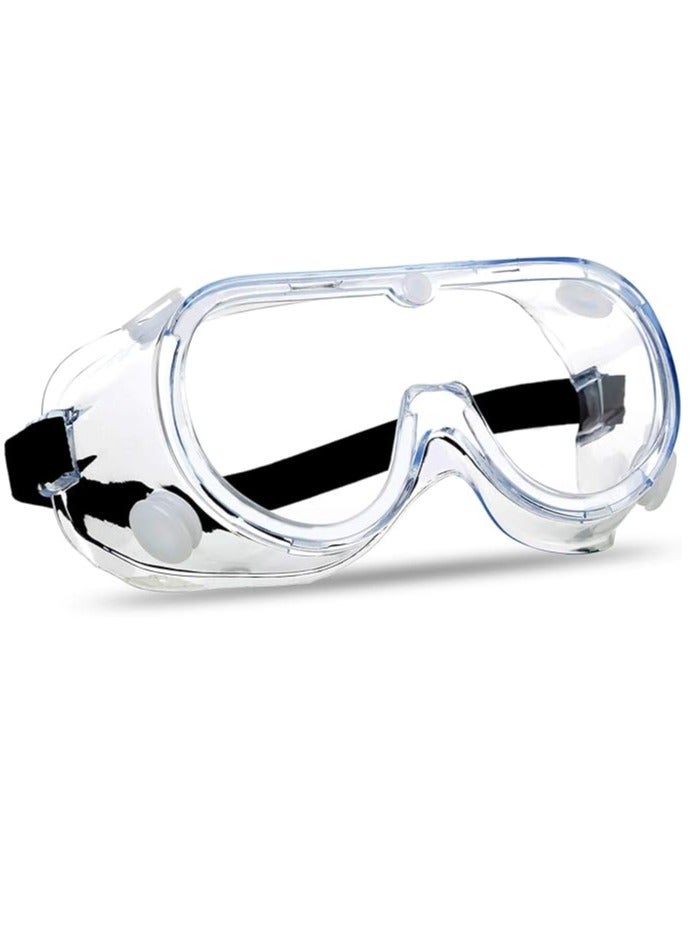 Generic Anti-Fog Protective Safety Goggles Clear Lens Wide-Vision Adjustable Chemical Splash Eye Protection Soft Lightweight Eyewear - Image 1