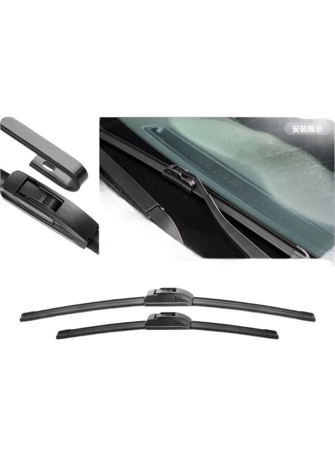 Speed Compatible Windshield Wipers For 2012 Dongfeng Nissan New Sylphy, Original Installed Front Wipers, Boneless Rubber Strip, Quiet, U-Shaped 26+14 For 2013 2014 2015 2016 2017 2018 Models - Image 1