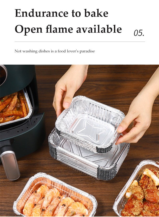 DUNISO 15 Pcs Aluminum Foil Tray, Disposable Aluminium Rectangle Containers, Oil Resistant Aluminum Foil Tin Box, Heat Resistant And Durable, Used For Cooking, Baking, Baking,700ml  - Image 5
