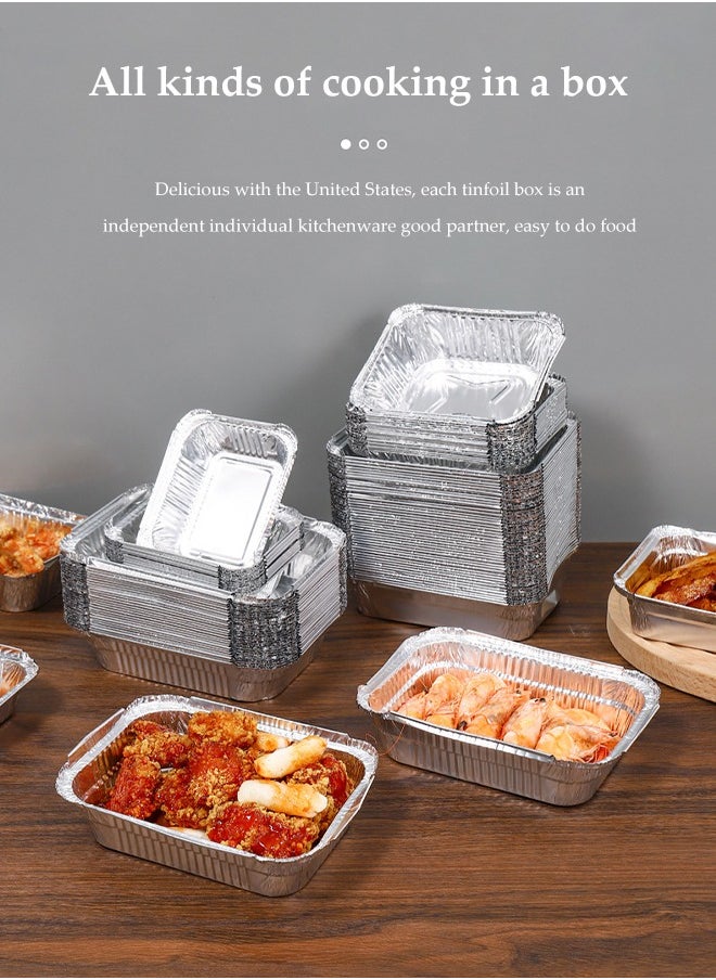 DUNISO 15 Pcs Aluminum Foil Tray, Disposable Aluminium Rectangle Containers, Oil Resistant Aluminum Foil Tin Box, Heat Resistant And Durable, Used For Cooking, Baking, Baking,700ml  - Image 2