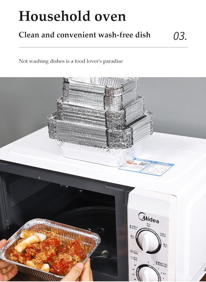 DUNISO - 15 Pcs Aluminum Foil Tray, Disposable Aluminium Rectangle Containers, Oil Resistant Aluminum Foil Tin Box, Heat Resistant And Durable, Used For Cooking, Baking, Baking,700ml - Image 1