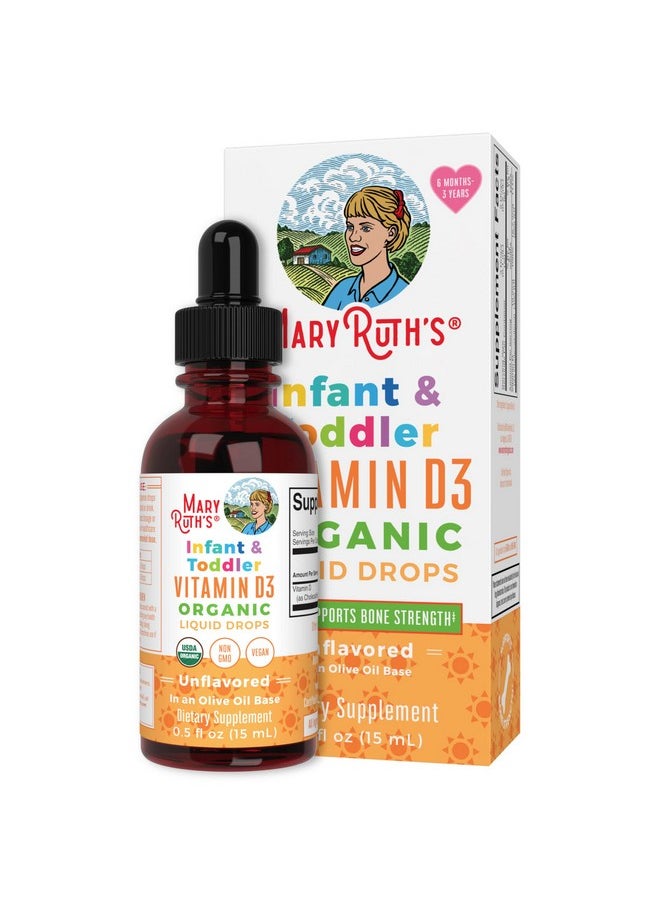 MaryRuth Organics - Vitamin D Usda Organic ; Up To 4 Month Supply ; Vitamin D3 Liquid ; Sugar Free ; Liquid Vitamin D Drops Immune Support For Infants & Toddlers ; Vit D3 ; Vegan ; Gluten Free ; Nongmo ; 90150 Servings - Image 1