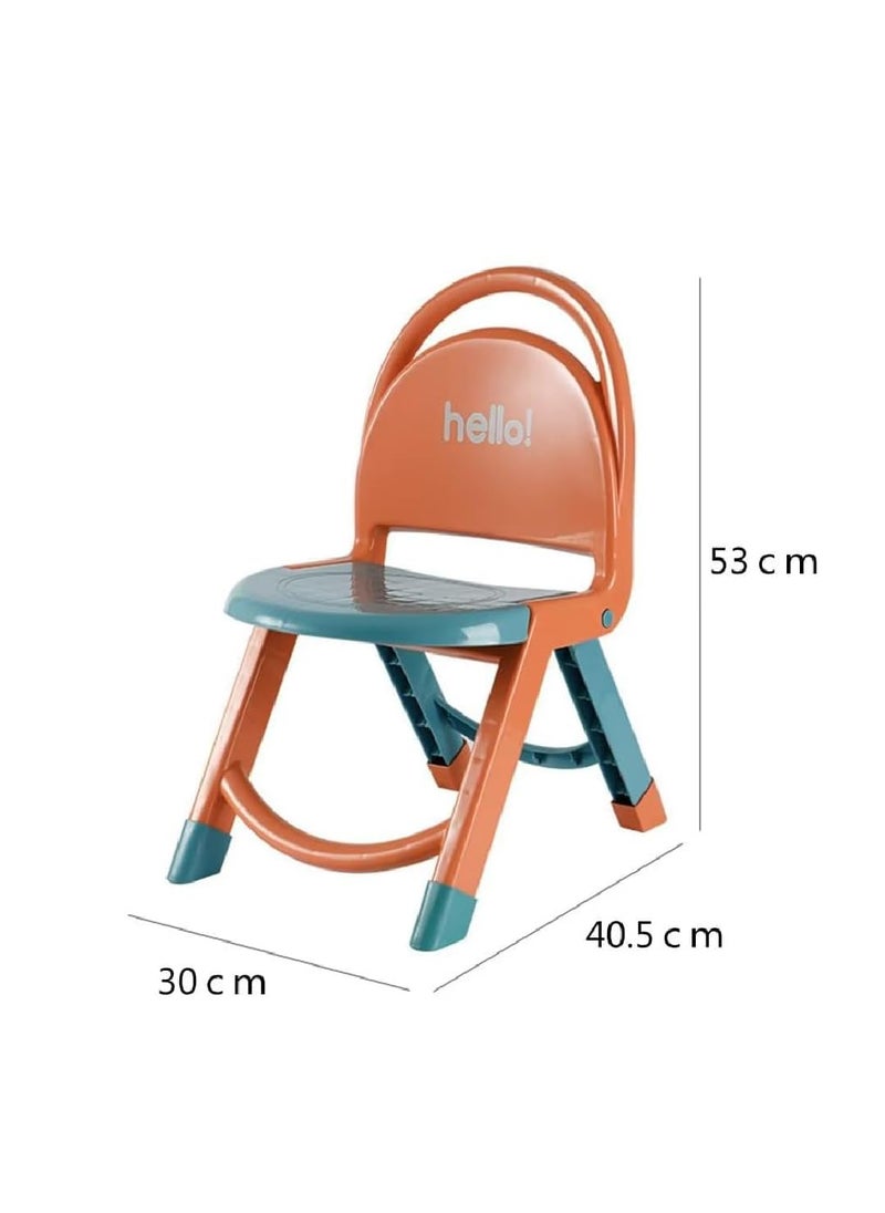 Generic BELLYPIG Tiny Foldable Chair for Little Ones Premium Strong Plastic Foldable Portable IndoorOutdoor Use Upto 80 Kg Lightweight Compact Blue  - Image 2