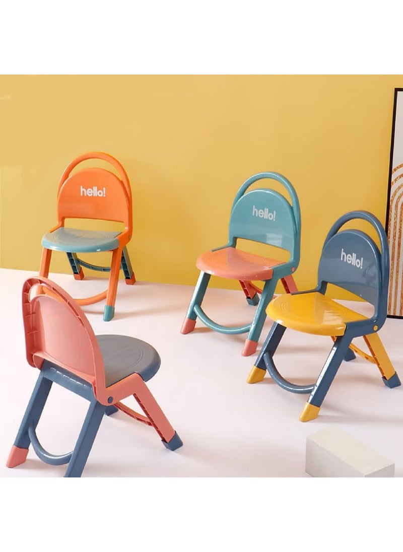 Generic BELLYPIG Tiny Foldable Chair for Little Ones Premium Strong Plastic Foldable Portable IndoorOutdoor Use Upto 80 Kg Lightweight Compact Blue  - Image 4