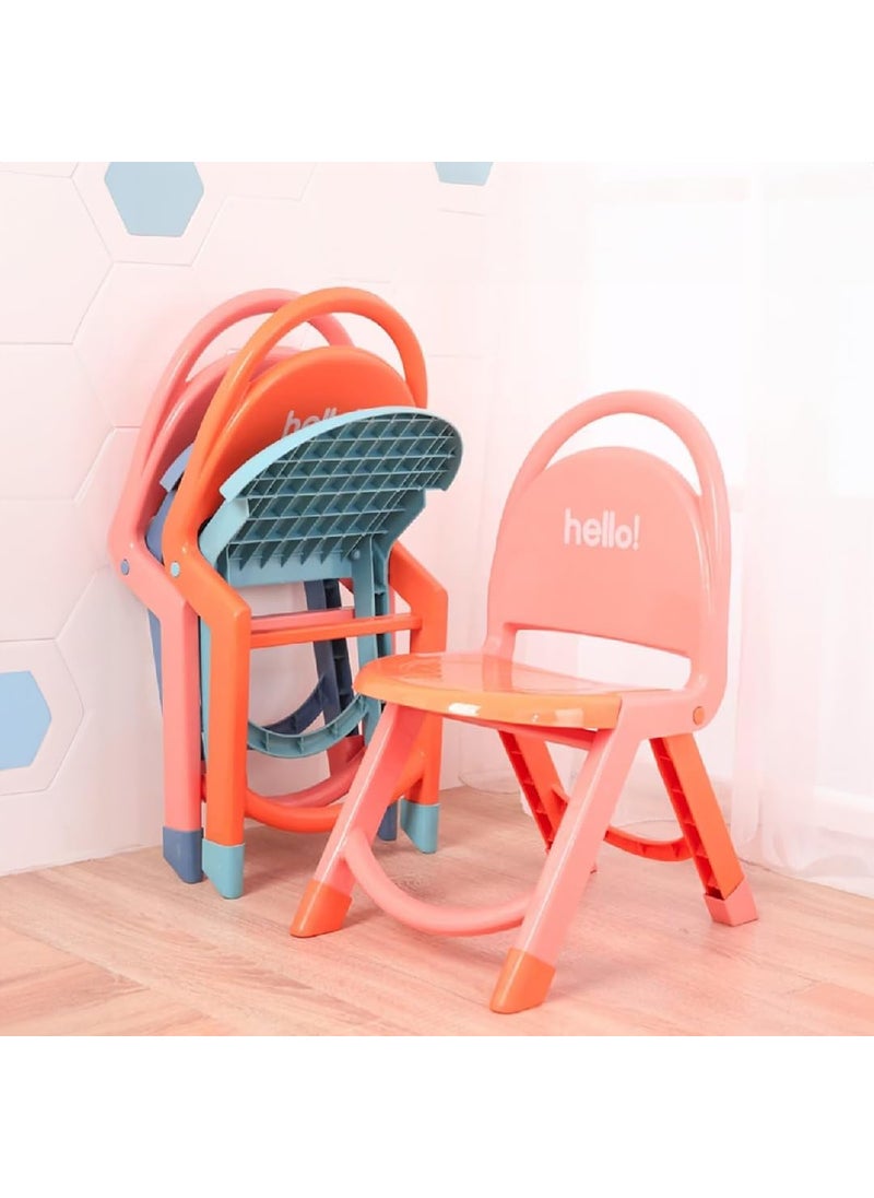 Generic BELLYPIG Tiny Foldable Chair for Little Ones Premium Strong Plastic Foldable Portable IndoorOutdoor Use Upto 80 Kg Lightweight Compact Blue  - Image 3