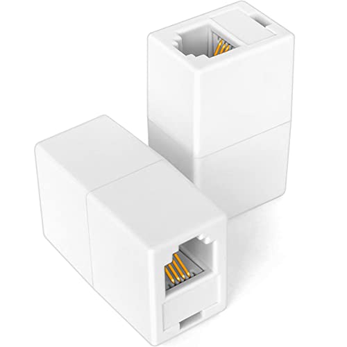 NECABLES 5Pack RJ11 Coupler Phone Line Connector Telephone Cord Adapter RJ11 6P4C Female to Female for Landline Phone and Fax White - Image 2