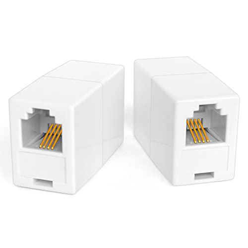 NECABLES 5Pack RJ11 Coupler Phone Line Connector Telephone Cord Adapter RJ11 6P4C Female to Female for Landline Phone and Fax White - Image 5