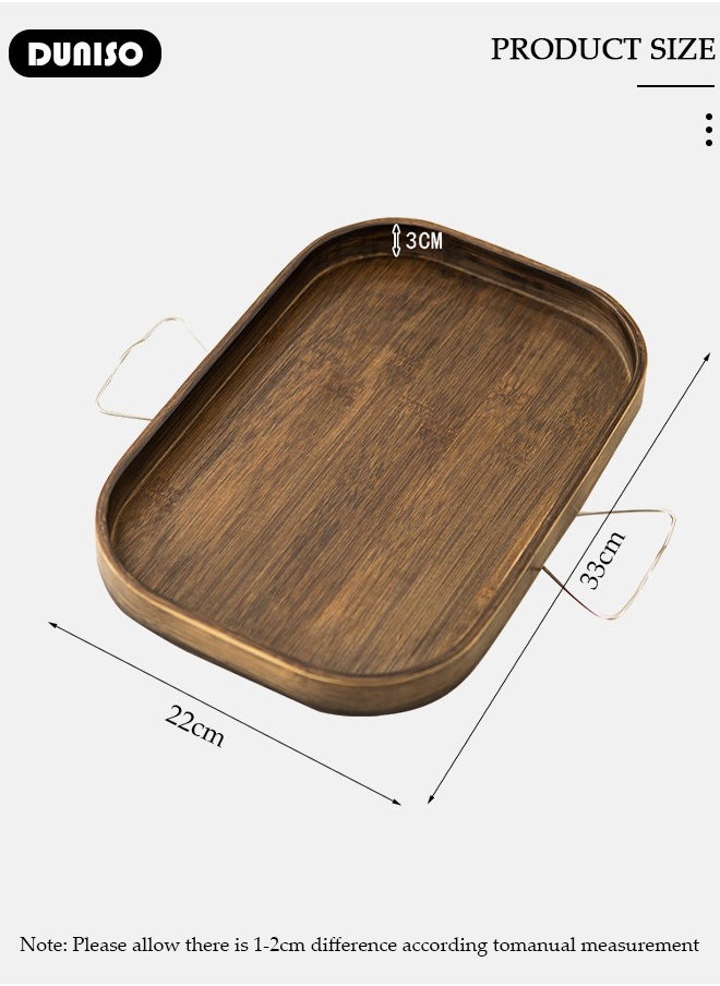 DUNISO - Bamboo Sofa Armrest Tray, Foldable Armrest Tray for Small Spaces, Portable Couch Armrest Table with Non-slip Base, Sofa Tray Table Clip for Wide Couches, TV Table and Side Tables for Eating Drinks Snacks Remote Control - Image 1