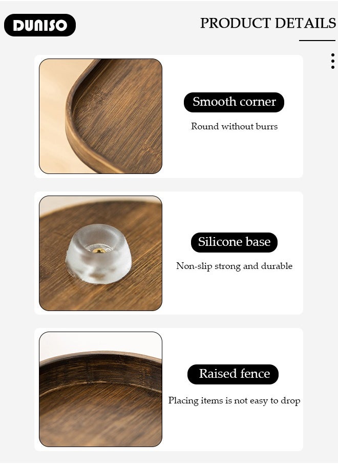 DUNISO - Bamboo Sofa Armrest Tray, Foldable Armrest Tray for Small Spaces, Portable Couch Armrest Table with Non-slip Base, Sofa Tray Table Clip for Wide Couches, TV Table and Side Tables for Eating Drinks Snacks Remote Control - Image 1