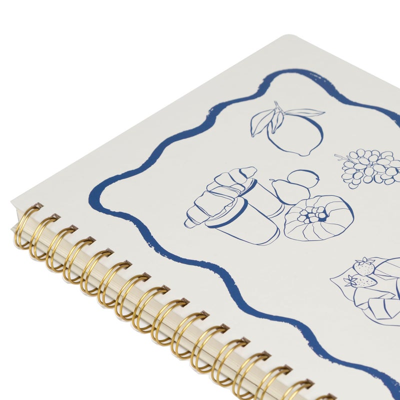 Pearhead Euro Breakfast Hardcover Spiral Notebook, 8x10 College-Ruled Lined Journal with Perforated Pages, 200 Pages for Planning, Work & School - Image 3