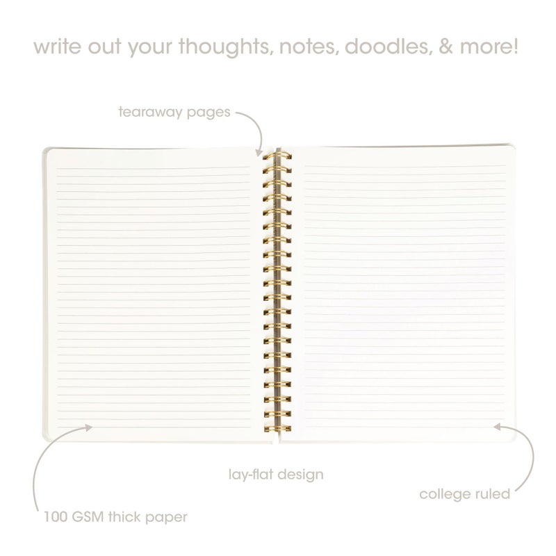 Pearhead Euro Breakfast Hardcover Spiral Notebook, 8x10 College-Ruled Lined Journal with Perforated Pages, 200 Pages for Planning, Work & School - Image 4