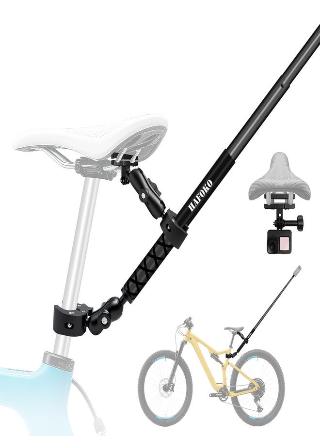 HAFOKO Bike Tail Mount Kit with 47" Invisible Selfie Stick Compatible with Insta360 X5-X,Bicycle Handlebar Clamp Mount Compatible for GoPro 13-3 for Cycling Motocycle Boat Shooting,Third-Person Shot - Image 1