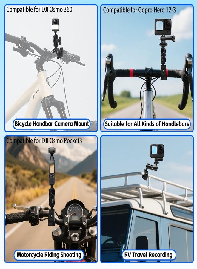 HAFOKO Bike Tail Mount Kit with 47" Invisible Selfie Stick Compatible with Insta360 X5-X,Bicycle Handlebar Clamp Mount Compatible for GoPro 13-3 for Cycling Motocycle Boat Shooting,Third-Person Shot - Image 5