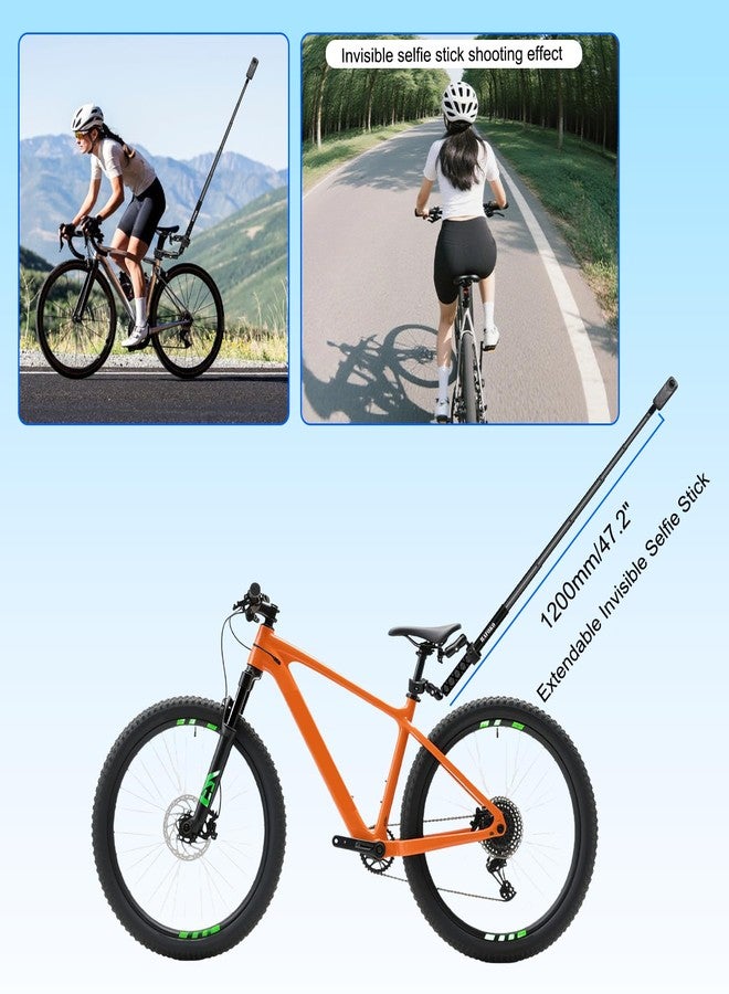 HAFOKO Bike Tail Mount Kit with 47" Invisible Selfie Stick Compatible with Insta360 X5-X,Bicycle Handlebar Clamp Mount Compatible for GoPro 13-3 for Cycling Motocycle Boat Shooting,Third-Person Shot - Image 3