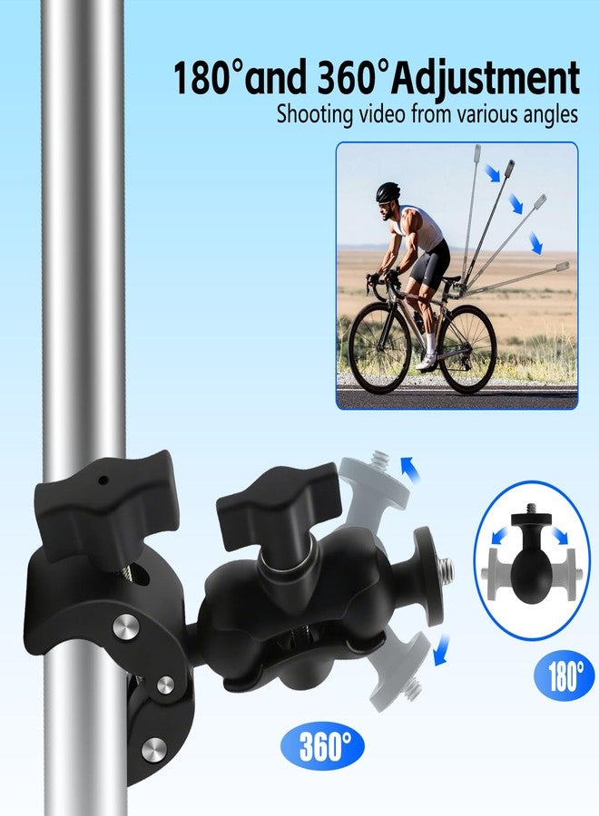 HAFOKO Bike Tail Mount Kit with 47" Invisible Selfie Stick Compatible with Insta360 X5-X,Bicycle Handlebar Clamp Mount Compatible for GoPro 13-3 for Cycling Motocycle Boat Shooting,Third-Person Shot - Image 4