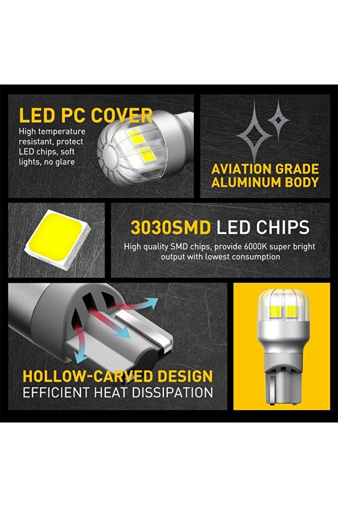 rayihni T15 AUXITO 2Pcs T15 LED Lamp Light W16W LED Canbus No Error 12V 3030 SMD 912 921 Bulb Car Backup Rev - Image 3