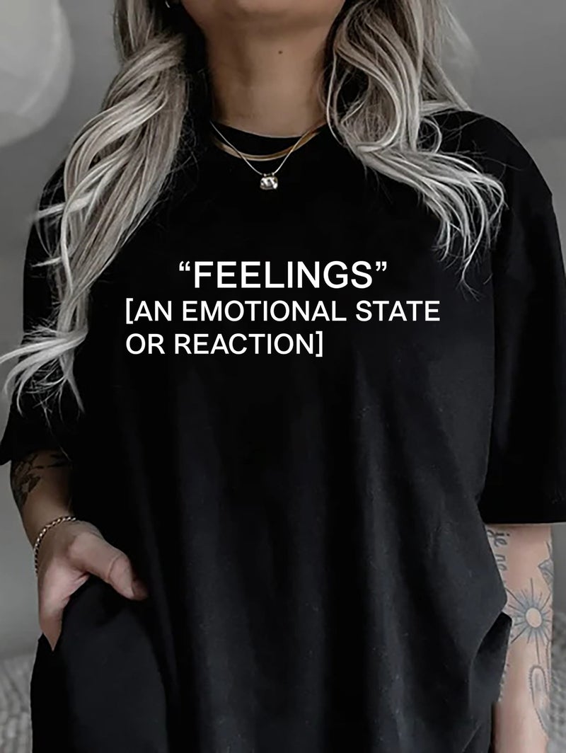 Foreign trade Independent Station Women's top Round Neck Slogan Printed Short-sleeved t-shirt - Image 1