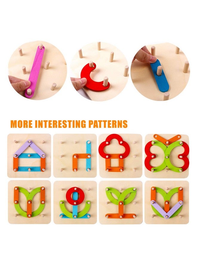 kizh kizh Wooden Letter and Number Construction Activity Set Educational Preschool Toys Shape Color Recognition Pegboard Sorter Set Board Blocks Stack Sort for Toddler Kids Boys Girls Toy  - Image 4