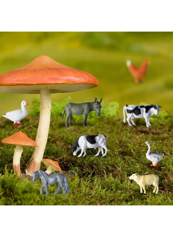 Blulu 24 Pcs Mini Farm Animal Figurines Plastic Farm Animal Figures Set Realistic Farm Animals Cake Topper Educational Toy for Garden Home Decor Easter Party Favors - Image 5