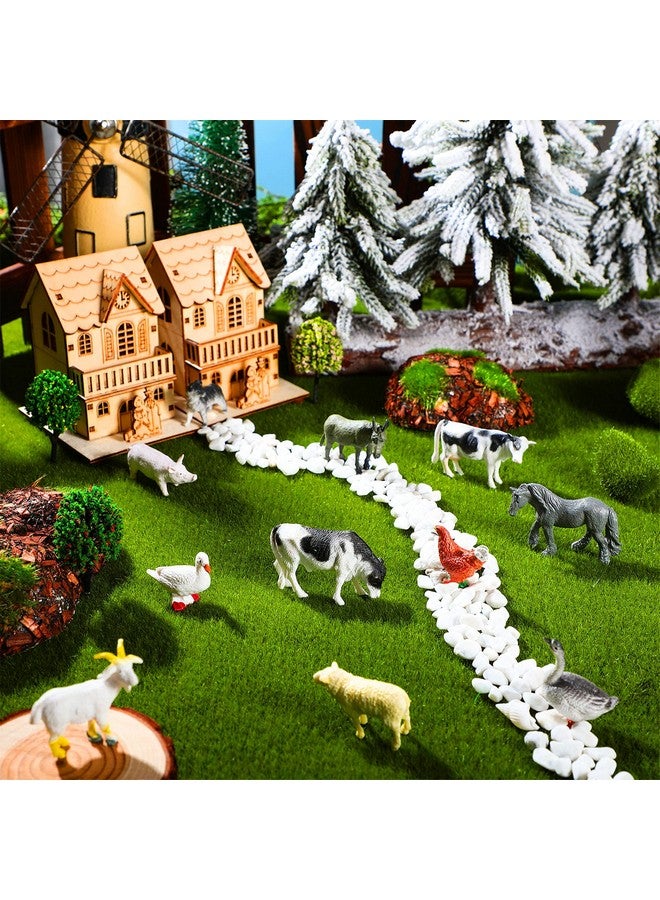 Blulu 24 Pcs Mini Farm Animal Figurines Plastic Farm Animal Figures Set Realistic Farm Animals Cake Topper Educational Toy for Garden Home Decor Easter Party Favors - Image 3