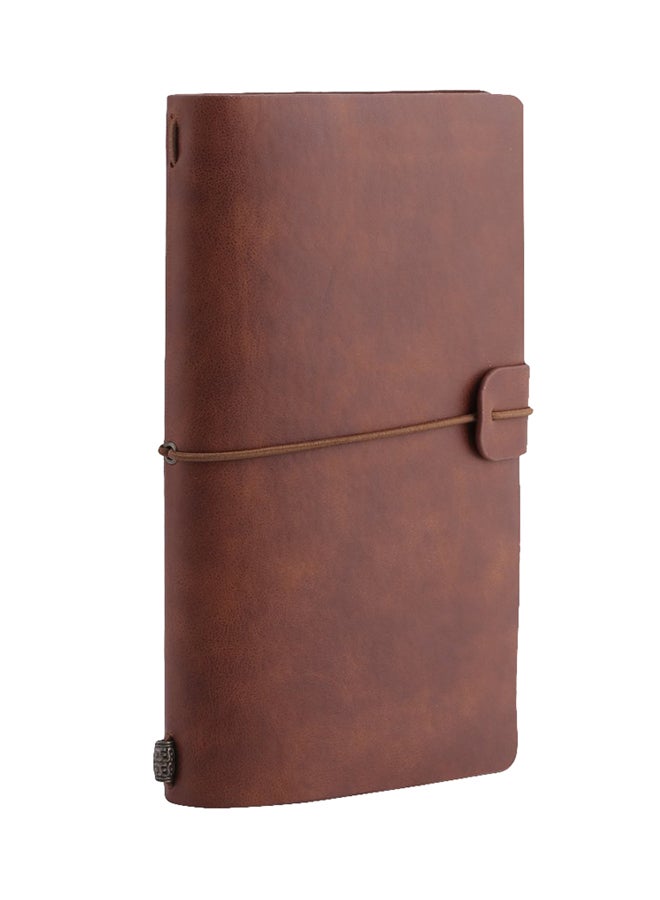 Portable Travel Diary Journal,114 Sheets Brown - Image 1