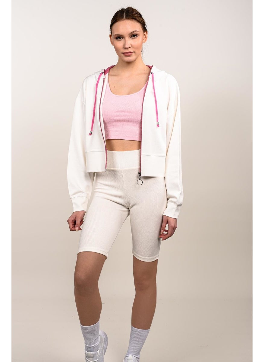 Alexander Gardi Hooded Crop Cardigan (B21-31300)  - Image 3