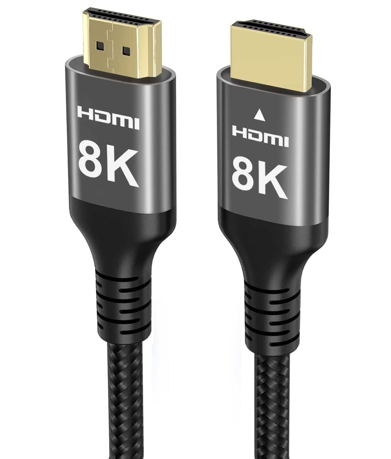 Ubluker كابل HDMI 8K Ubluker 48Gbps بطول 33 قدم، كابل HDMI® عالي السرعة مضفر من النايلون 4k 120Hz 2k 165Hz 8k 60Hz 12bit eARC ARC Dolby Atmos HDR10+ متوافق مع الألعاب PC TV Soundbar Monitor Mac PS5 Xbox - Image 1
