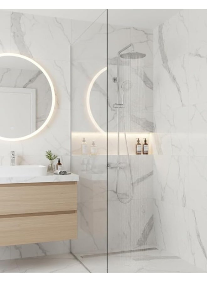 ميلانو نظام دش ميلانو الفاخر المطري مع دش يدوي، وعمود دش جداري من الكروم المصقول، ومجموعة رؤوس دش مطري عالية الضغط للحمام - Image 3