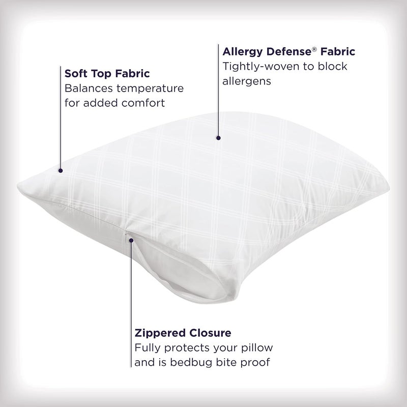 Aller-Ease Ultimate Zippered Pillow Protectors, Standard/Queen, 2 Pack - Image 2