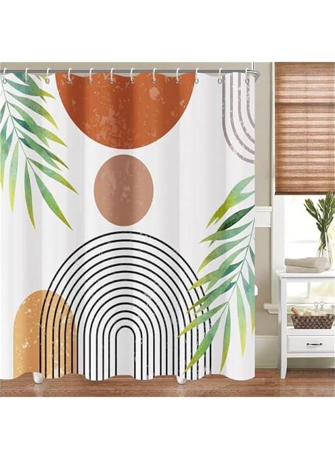HOOKOR Shower Curtains for Bathroom Boho Decor Extra Long Shower Curtains 71 x 71 Mid Century Modern Spring Abstract Colorful Bath Curtain, Brighten Up Your Bathroom (Style 1)  - Image 1