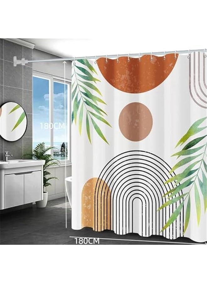 HOOKOR Shower Curtains for Bathroom Boho Decor Extra Long Shower Curtains 71 x 71 Mid Century Modern Spring Abstract Colorful Bath Curtain, Brighten Up Your Bathroom (Style 1)  - Image 2