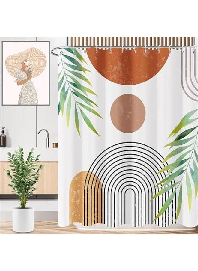 HOOKOR Shower Curtains for Bathroom Boho Decor Extra Long Shower Curtains 71 x 71 Mid Century Modern Spring Abstract Colorful Bath Curtain, Brighten Up Your Bathroom (Style 1)  - Image 5