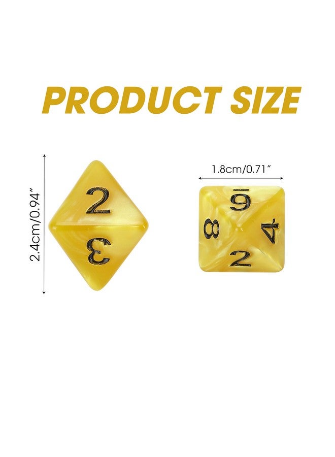 Marsrut 10 Pieces D8 Polyhedral Dice Set 8 Sided Dice with Numbers, Ideal for Board Games, Party Table, Classroom Activities & Gaming Fun (Size: 1.6cm/0.63in, Color: Yellow, New)  - Image 2