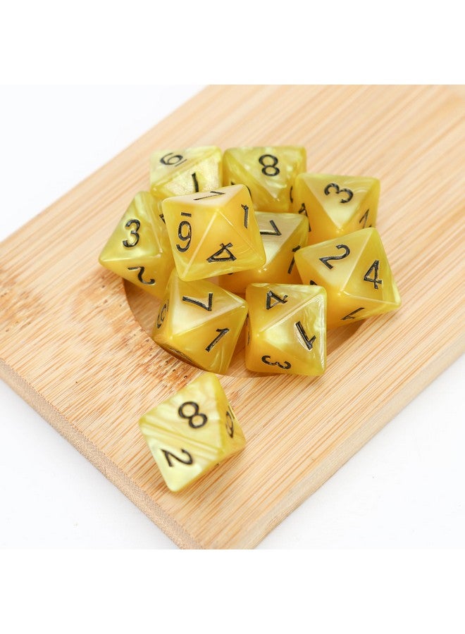 Marsrut 10 Pieces D8 Polyhedral Dice Set 8 Sided Dice with Numbers, Ideal for Board Games, Party Table, Classroom Activities & Gaming Fun (Size: 1.6cm/0.63in, Color: Yellow, New)  - Image 4