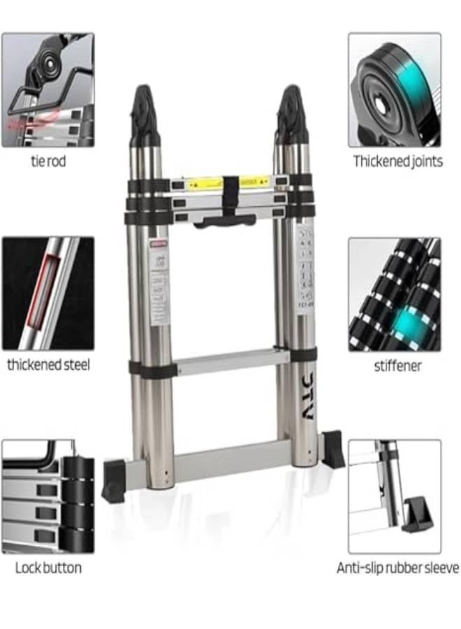 في تي سي سلم تلسكوبي مزدوج 3.4 متر (1.7+1.7) م متعدد الأغراض، خفيف الوزن وسهل الحمل والتخزين، مناسب للاستخدام المنزلي والمهني - Image 4