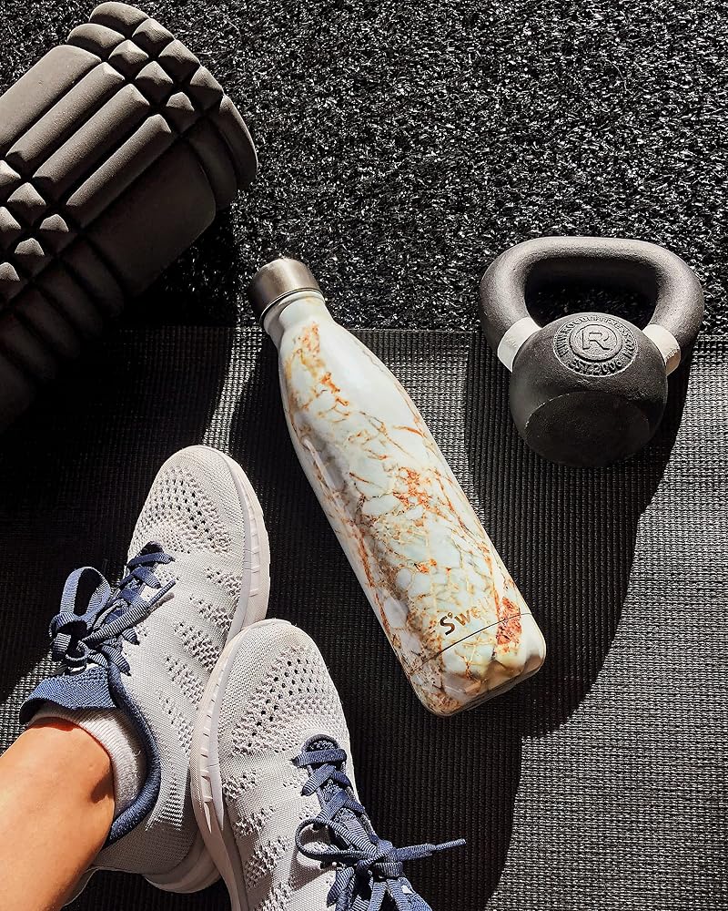 S'well Stainless Steel Reusable Water Bottle, 750ml, Calacatta Gold, Triple-Insulated and Leak-Proof Drinking Bottle for Hot and Cold Beverages - Image 1