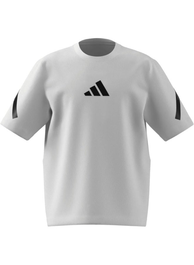 Adidas J Zne Tee White Training T-Shirts For Junior 7-8Y  - Image 1