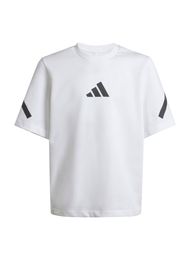 Adidas J Zne Tee White Training T-Shirts For Junior 7-8Y  - Image 3