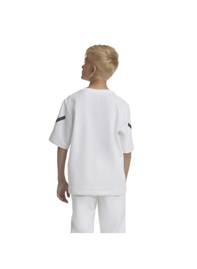 Adidas J Zne Tee White Training T-Shirts For Junior 7-8Y  - Image 5