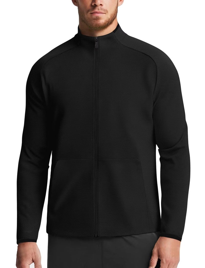 Zengjo Mens Zip Up Jacket Athletic(Black,M) - Image 1
