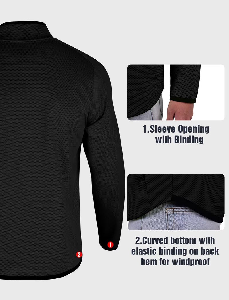 Zengjo Mens Zip Up Jacket Athletic(Black,M) - Image 5